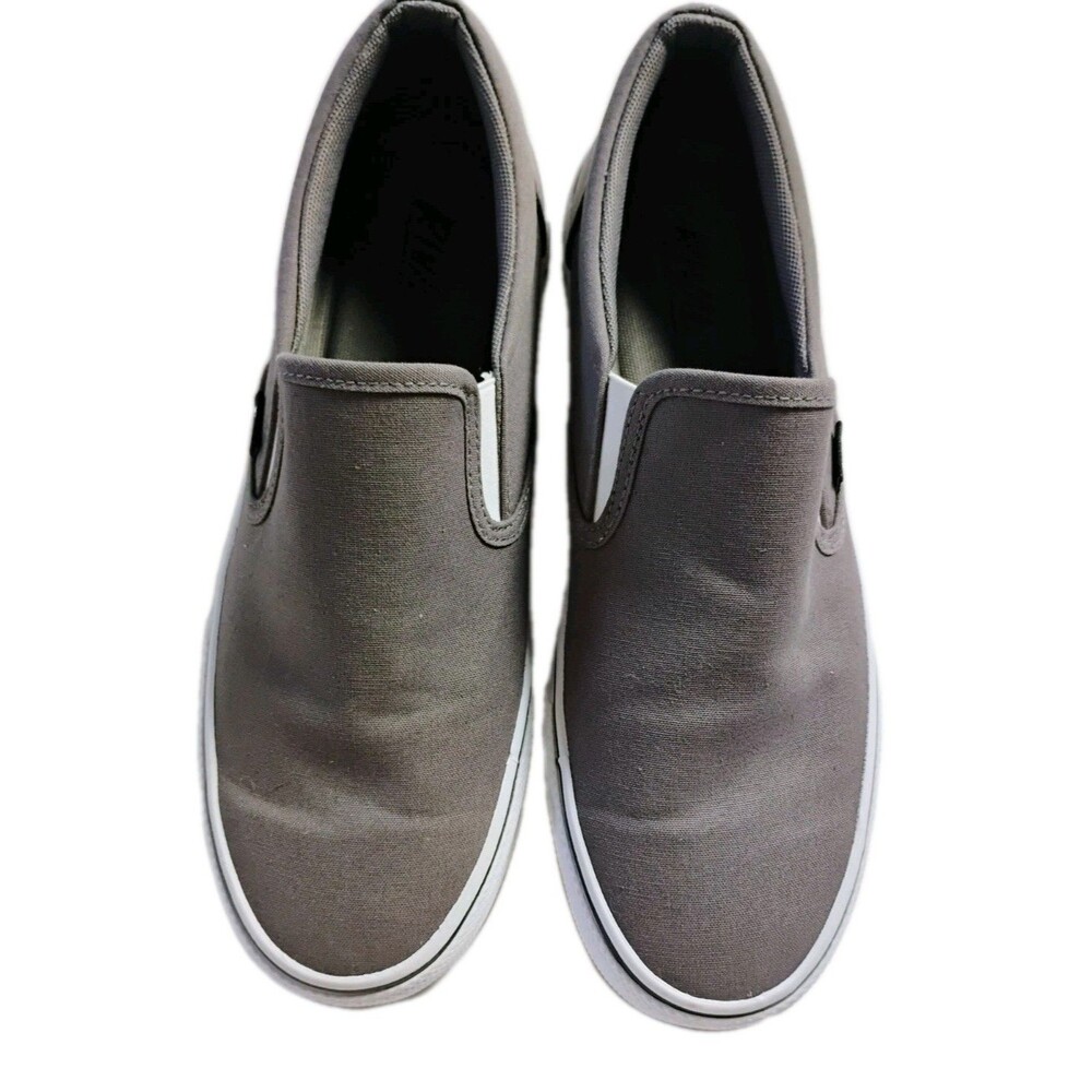 Rival‎ Mens Gray Slip-On Canvas Shoes Size 10